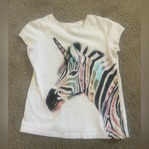 Girl size s gap Girls' Unicorn Zebra Print Tee